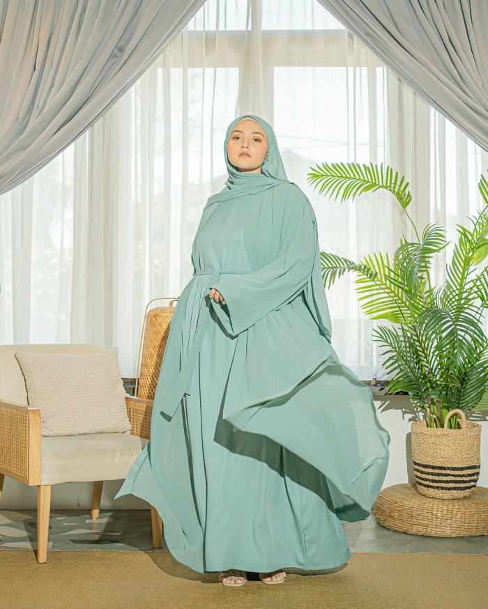 Ammara Abaya Dress (Dusty Green)